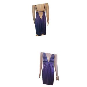 Victoria's Secret Very Sexy Purple Satin & Mesh Nighty, Nightgown, Lingerie Sz L